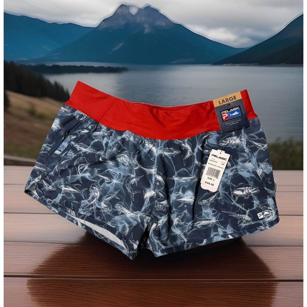 Pelagic Bali Active Short Women's Large Americamo Fishing Shorts Drawstring NWT